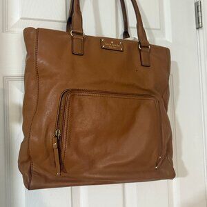 Classic brown leather Kate Spade tote bag
